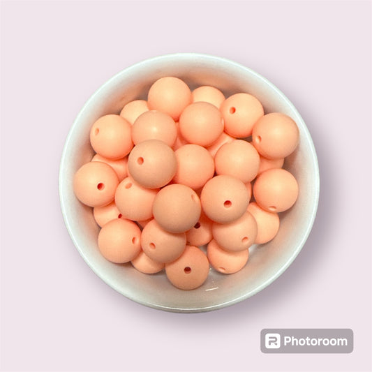 Peach 15mm Silicone Bead