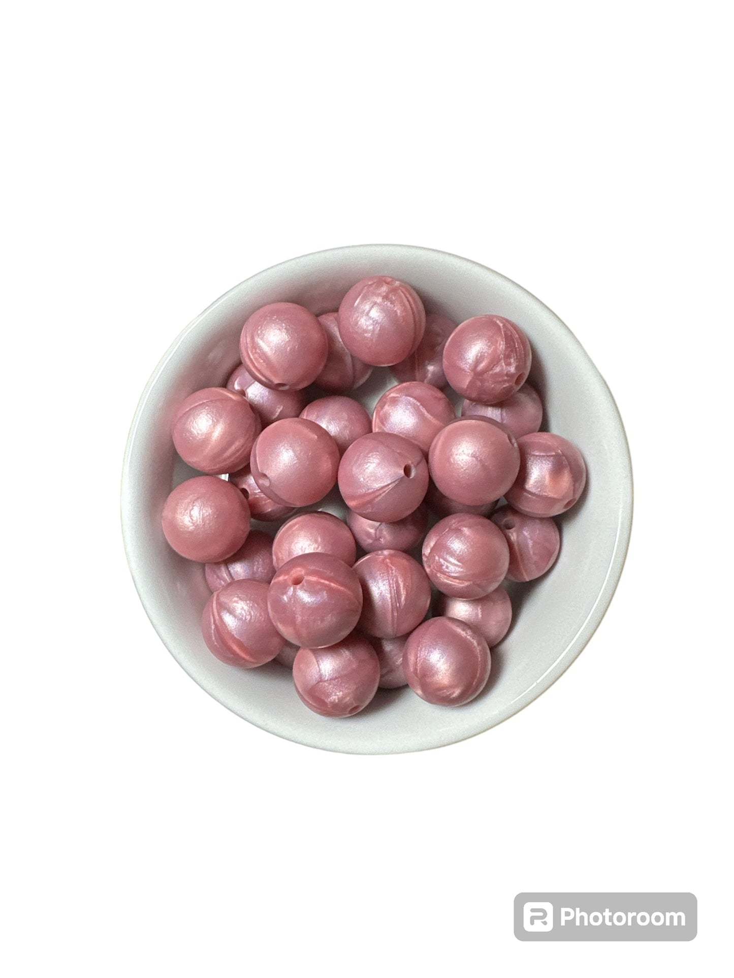 Mauve Pearl 15mm Silicone Bead