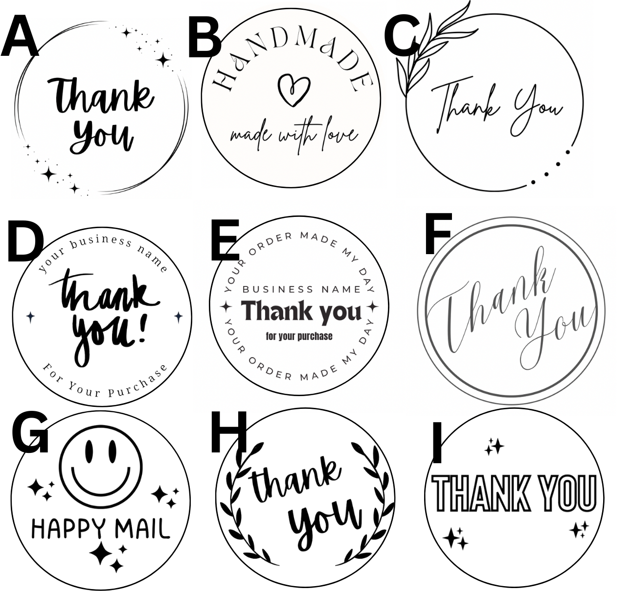 Custom Thank You Business Stickers