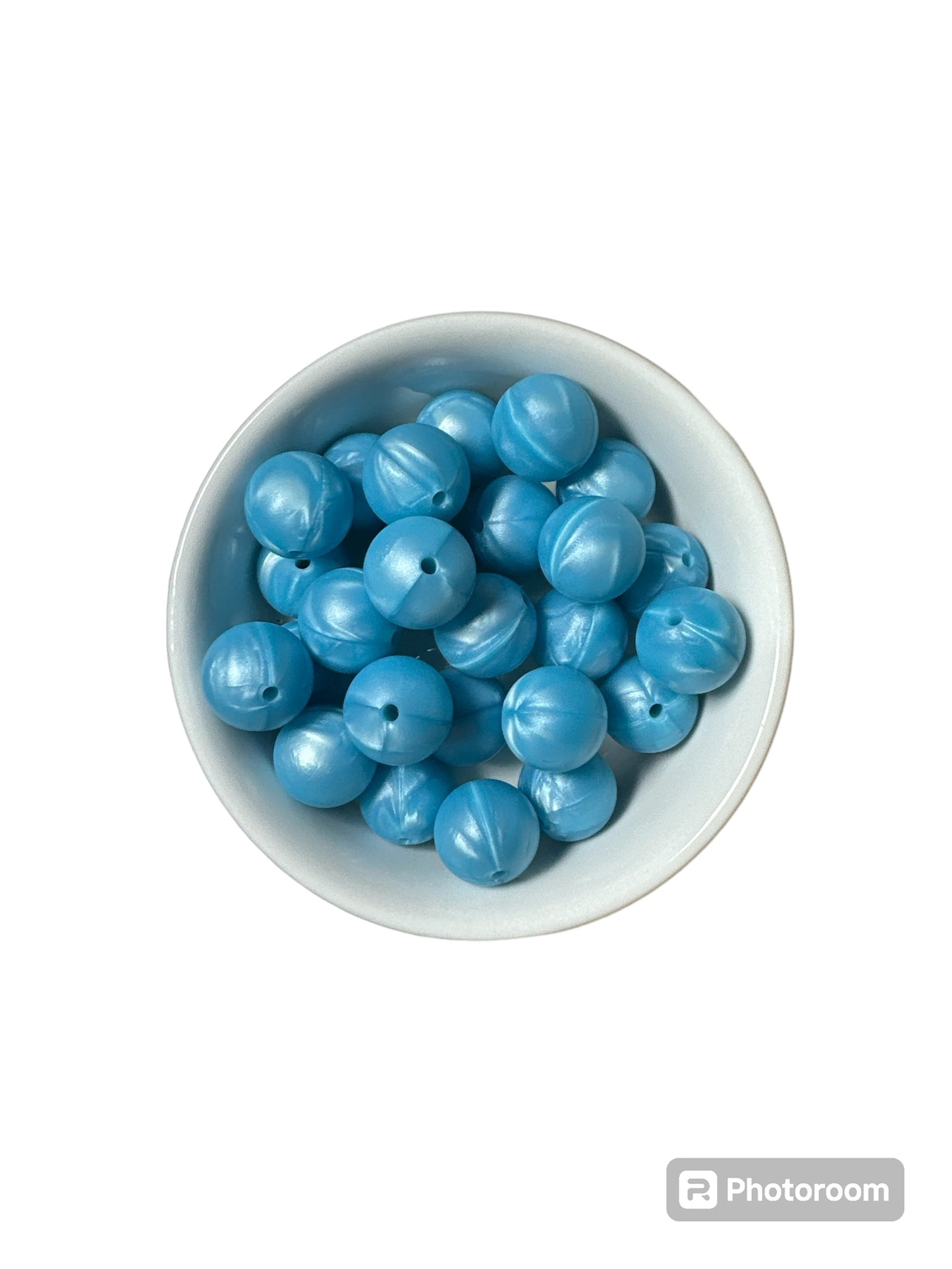 Blue Pearl 15mm Silicone Bead