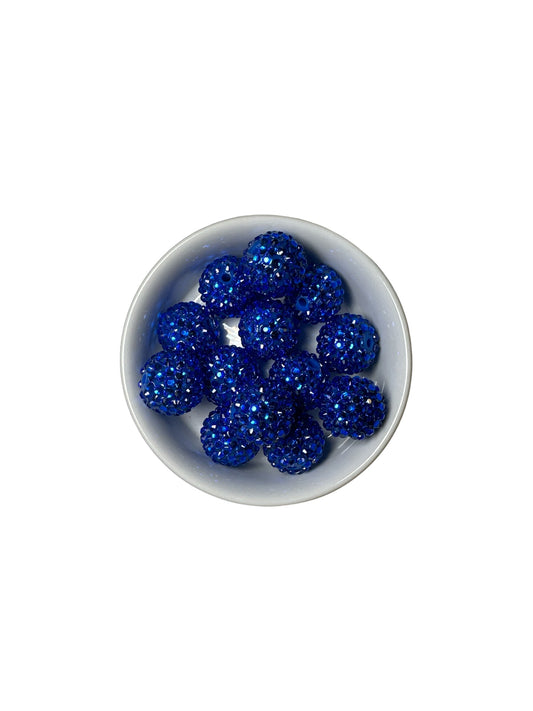 Navy Blue Clear 20mm Rhinestone Bead