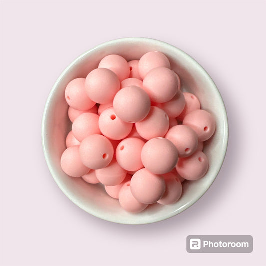 Baby Pink 15mm Silicone Bead