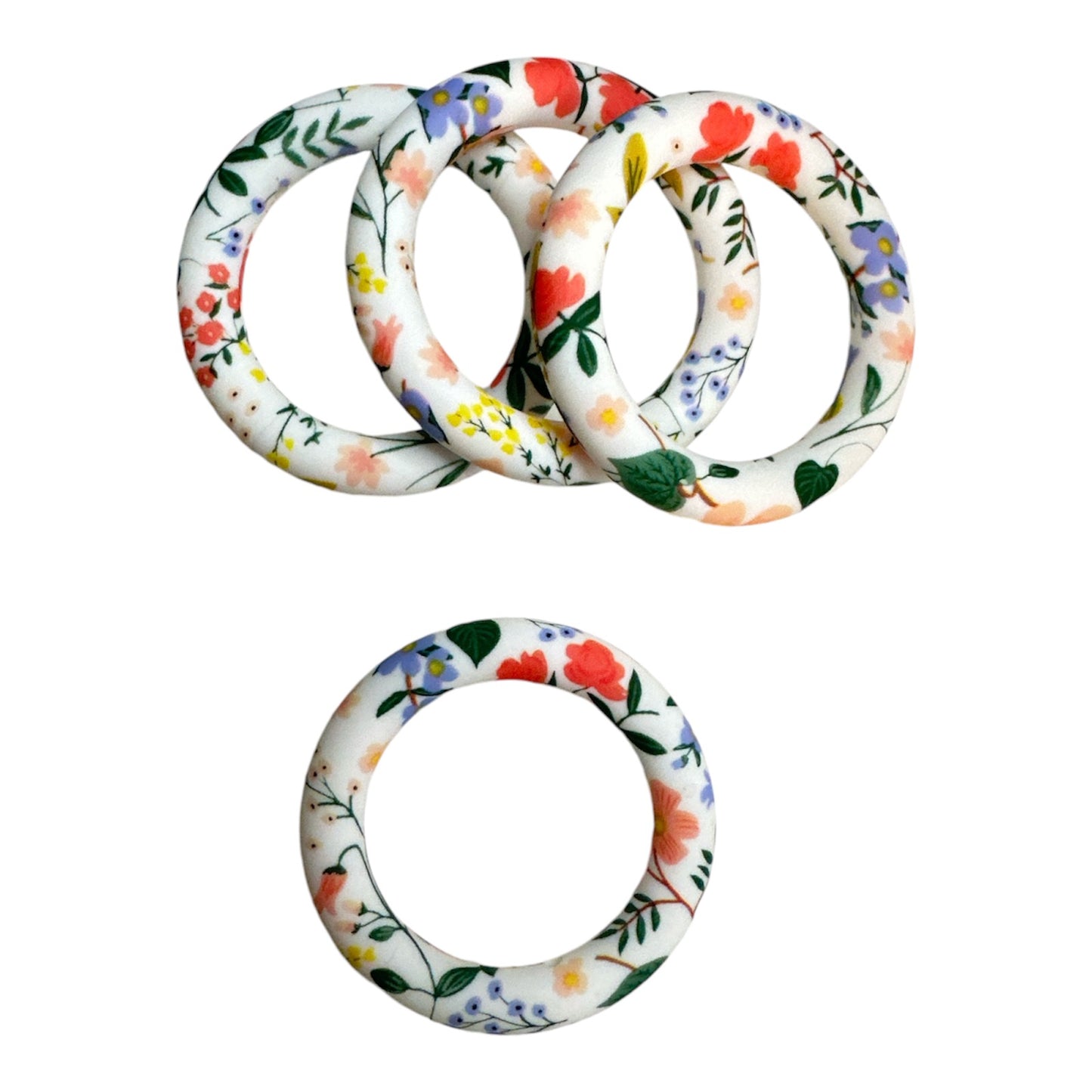 Floral Silicone Ring Bead 62mm for Car Charms