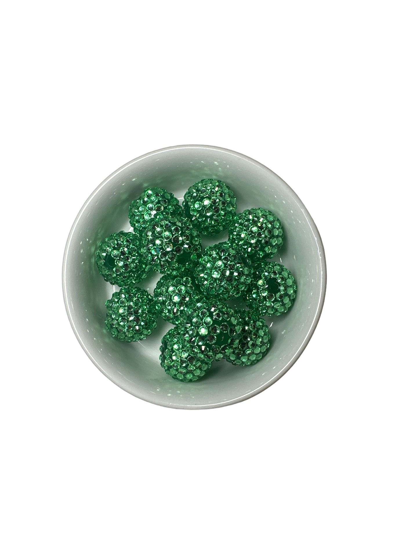 Sage Green Clear 20mm Rhinestone Bead