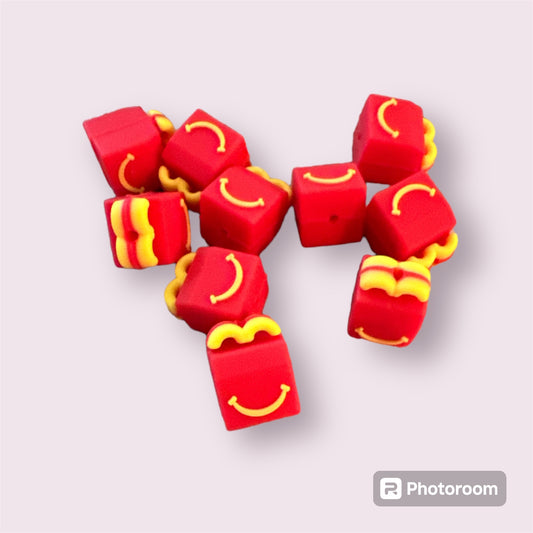 3D Happy Meal Silicone Focal Bead