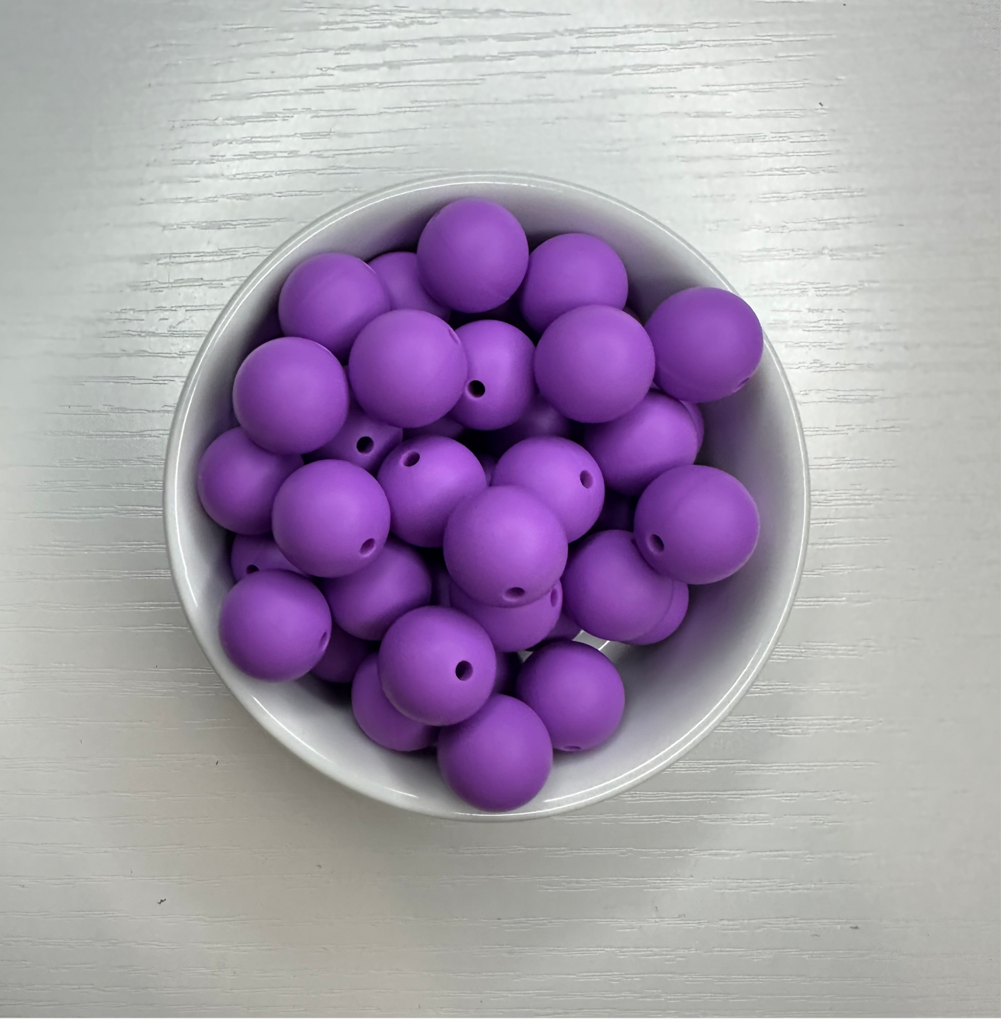 Purple Solid 15mm Silicone Bead