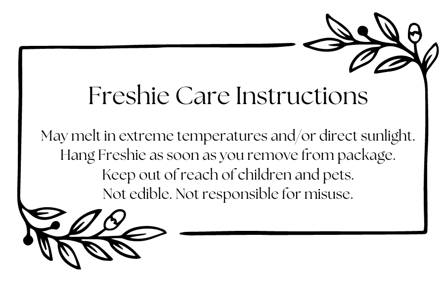 Freshie Stickers Care Instructions