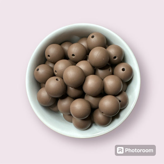 Chocolate 15mm Silicone Bead