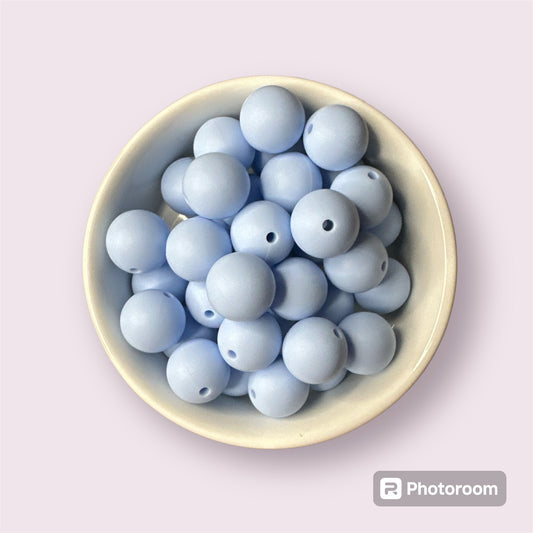 Baby Blue 15mm Silicone Bead