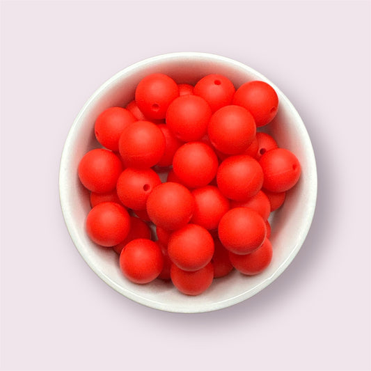 Candy Apple Red Solid 15mm Silicone Bead