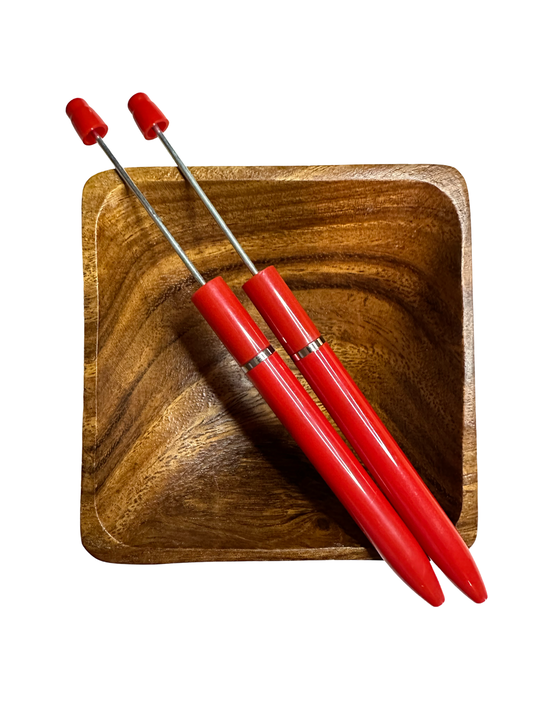 Red Sleek New Style Beadable Pen