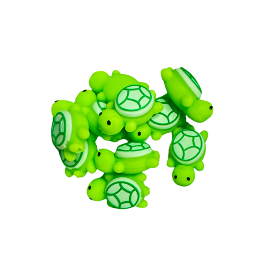 3D Green Turtle Silicone Focal Bead