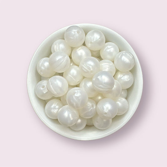 Pearl Shimmer Solid 15mm Silicone Bead