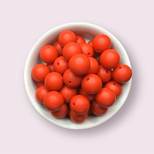 Classic Red Solid 15mm Silicone Bead