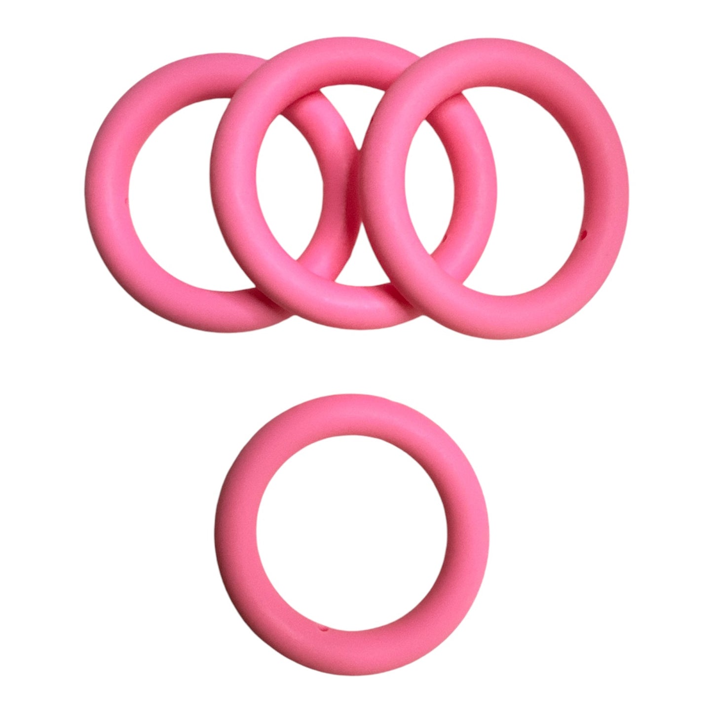 Pink Solid Silicone Ring Bead 62mm for Car Charms