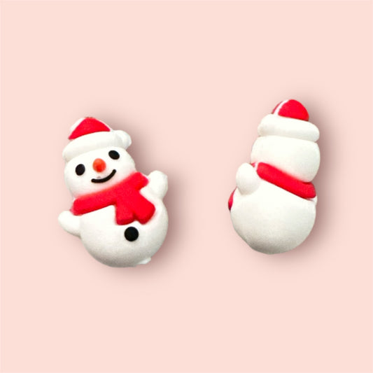 Snowman 3D Silicone Focal Bead