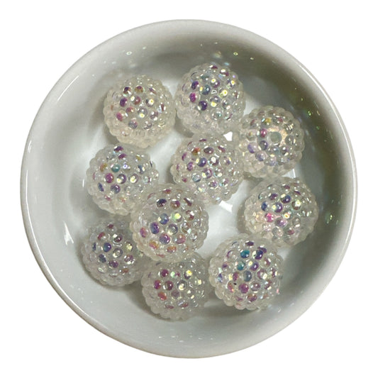 Bright White AB 20mm Rhinestone Bead