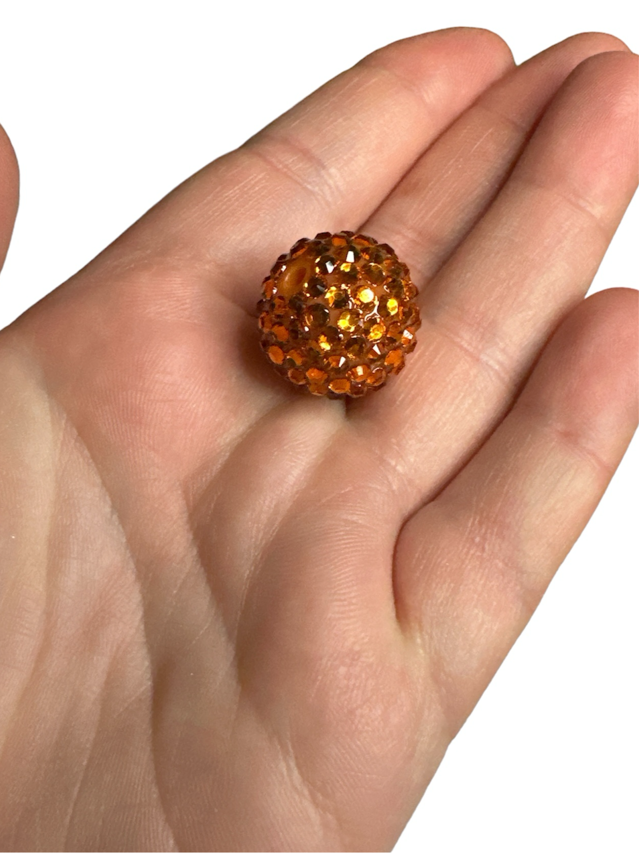 Orange Clear 20mm Rhinestone Bead