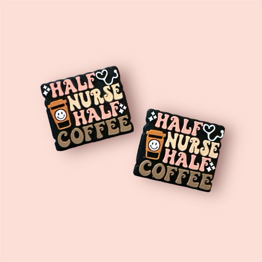 Half Nurse Half Coffee Silicone Focal Bead