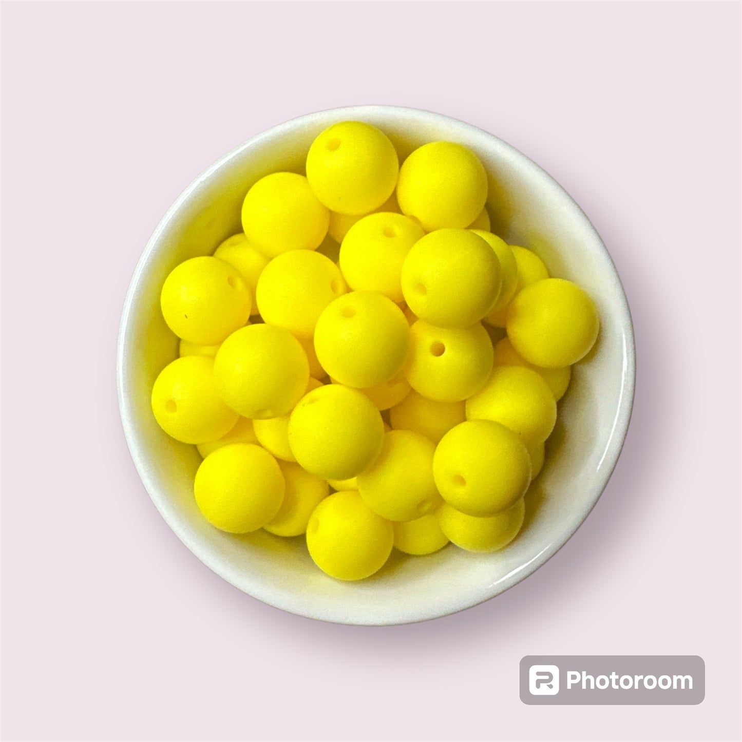 Bright Yellow 15mm Silicone Bead