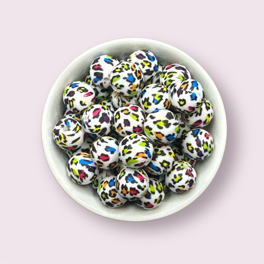 Lisa Frank Cheetah 15mm Silicone Bead