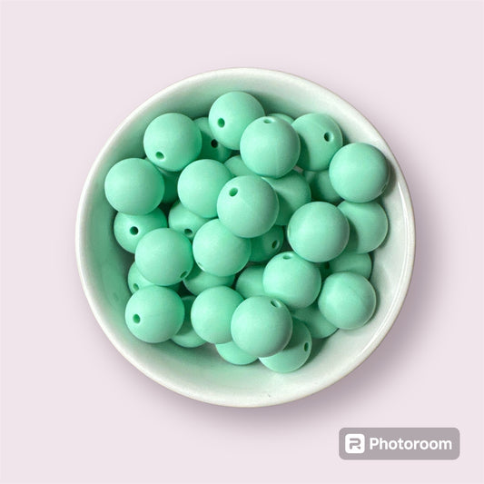 Mint 15mm Silicone Bead