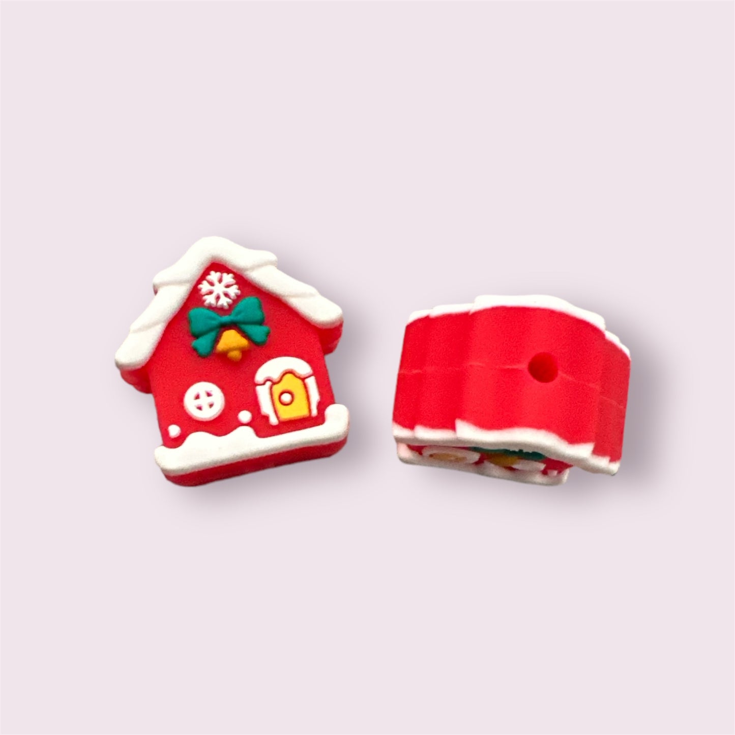 Christmas House 3D Silicone Focal Bead