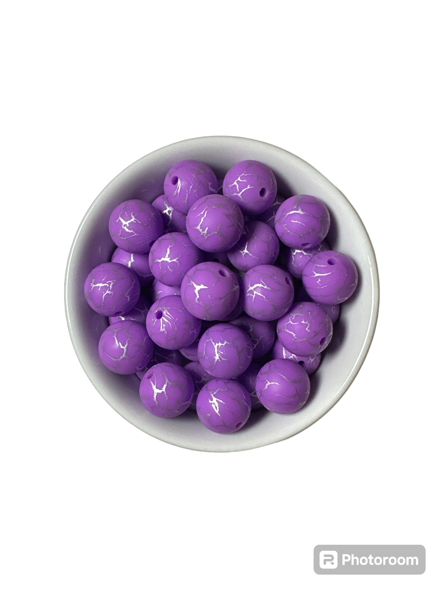 Purple Lightening 15mm Silicone Bead