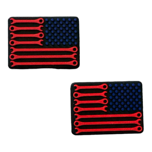 Mechanic American Flag Silicone Focal Bead