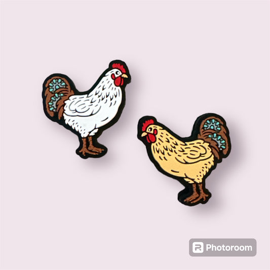 Rooster Chicken Silicone Focal Bead