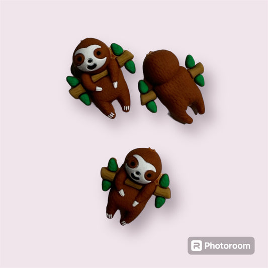 Sloth on a Branch 3D Silicone Focal Bead