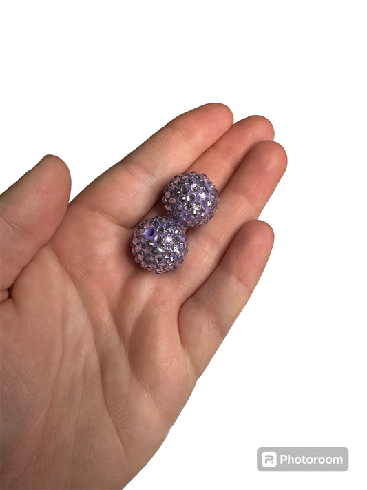 Lilac Clear 20mm Rhinestone Bead