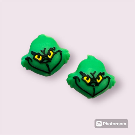 Green Grinch 3D Silicone Focal Bead