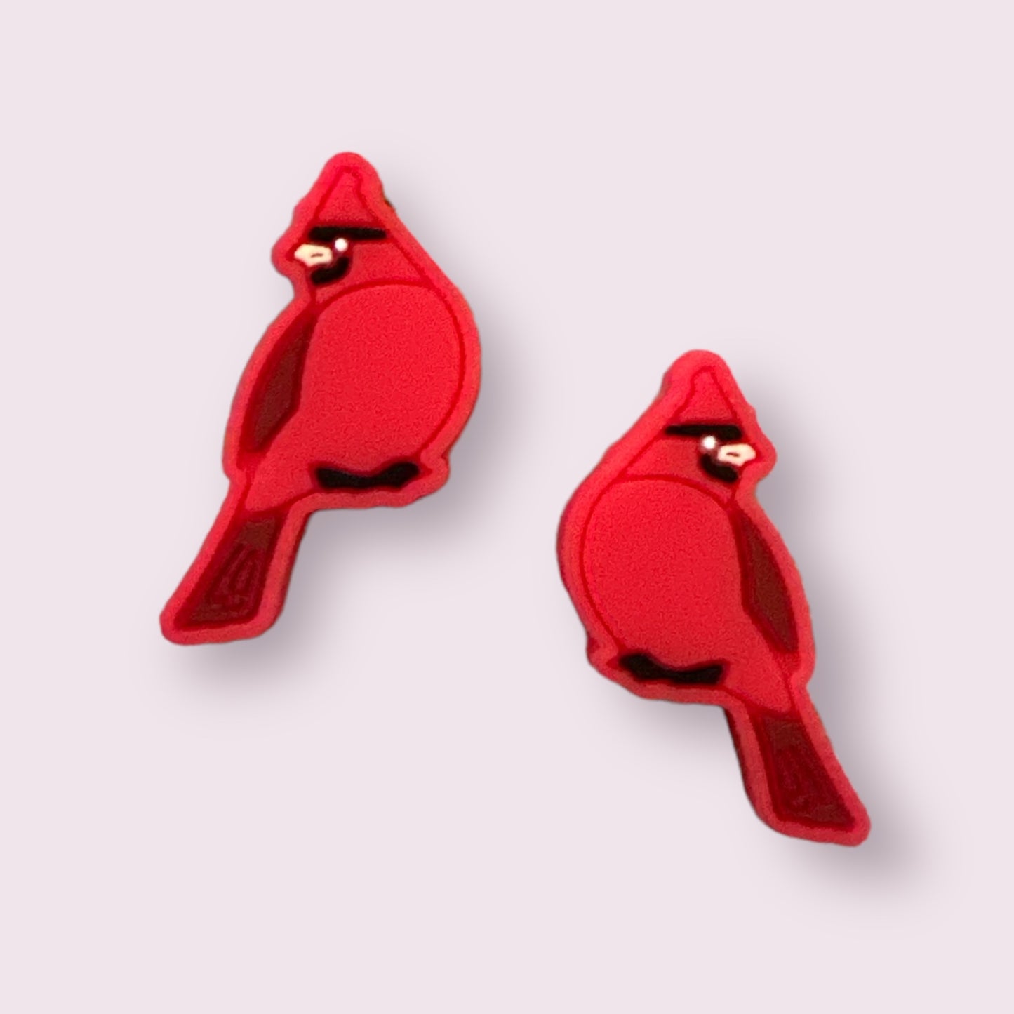 Red Cardinal Bird Silicone Focal Bead