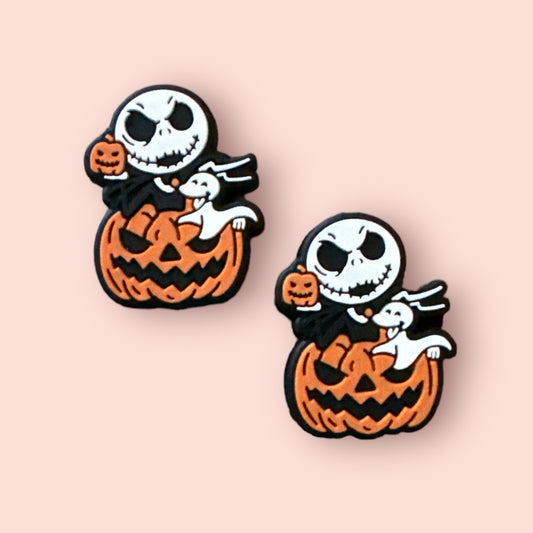 Jack and Zero Nightmare Before Christmas Silicone Focal Bead