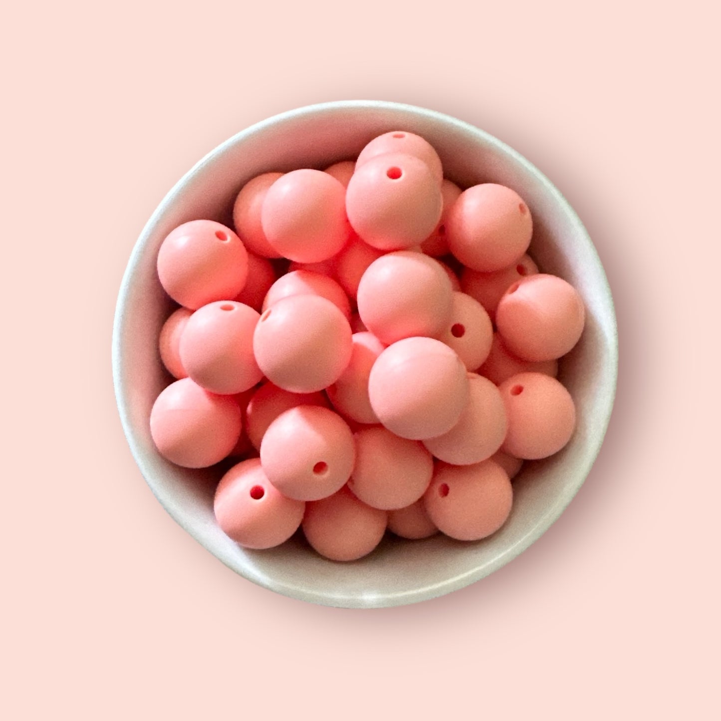 Peach Pink Solid 15mm Silicone Bead